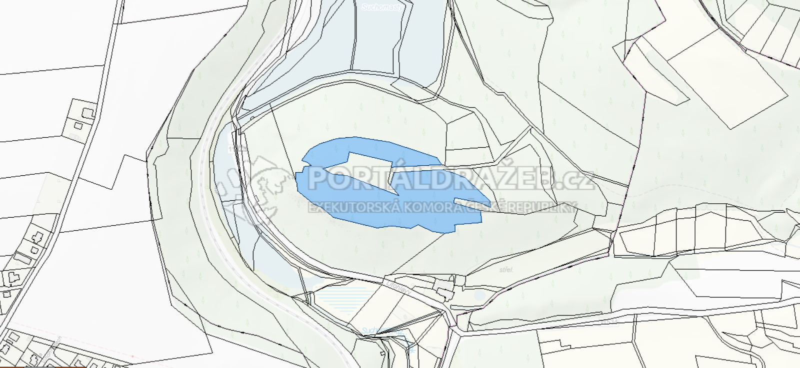 ideální podíl 1/4 převážně lesních pozemků v k.ú. Králův Dvůr, okres Beroun, opakovaná dražba