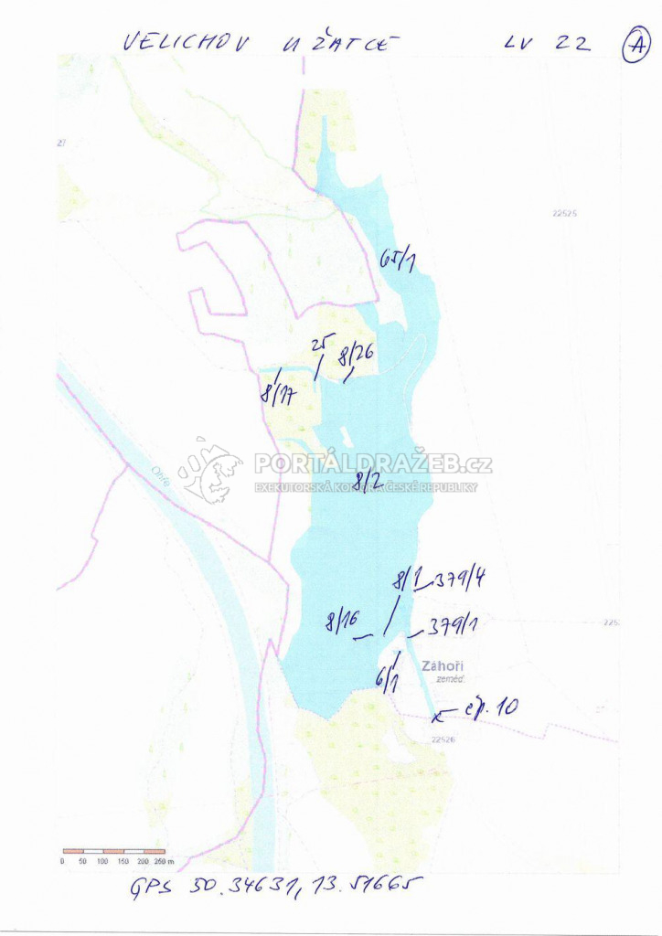 11 pozemků 264.996 m2 (vč. stavebních), v k.ú. Velichov u Žatce, okres Louny