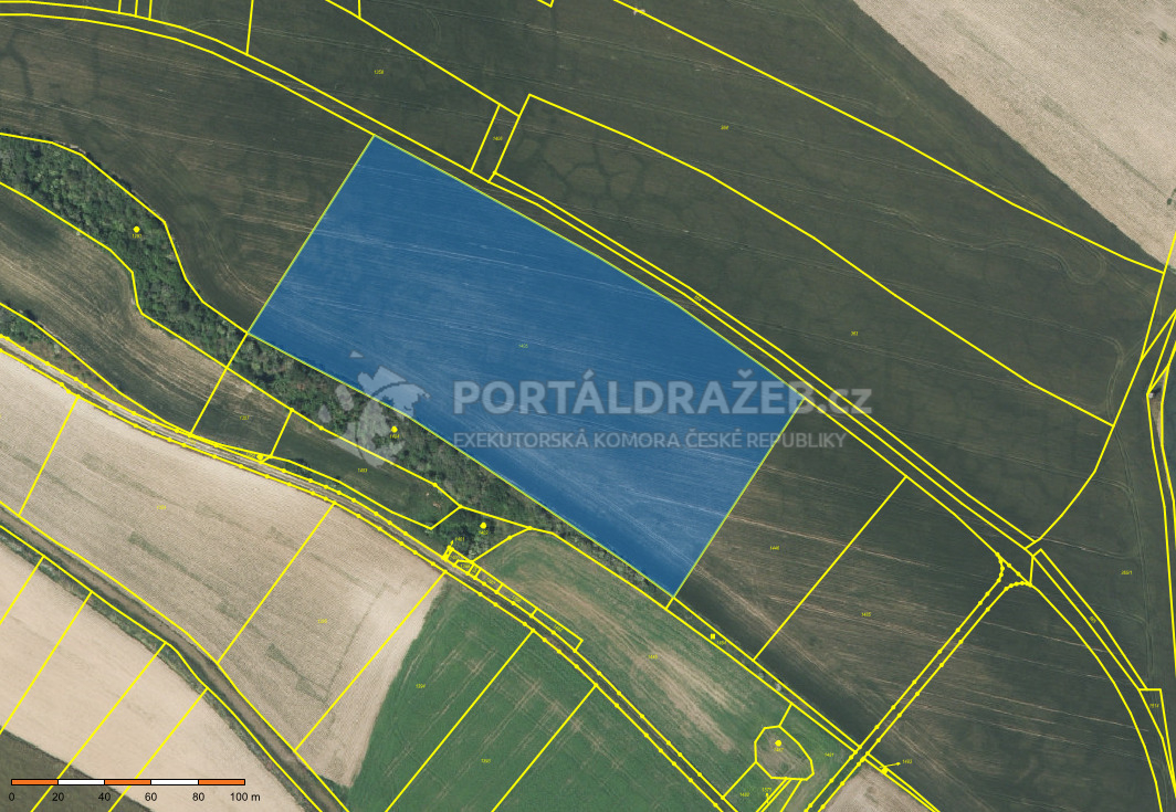 Dražba podílu id. 1/20 na orné půdě v obci