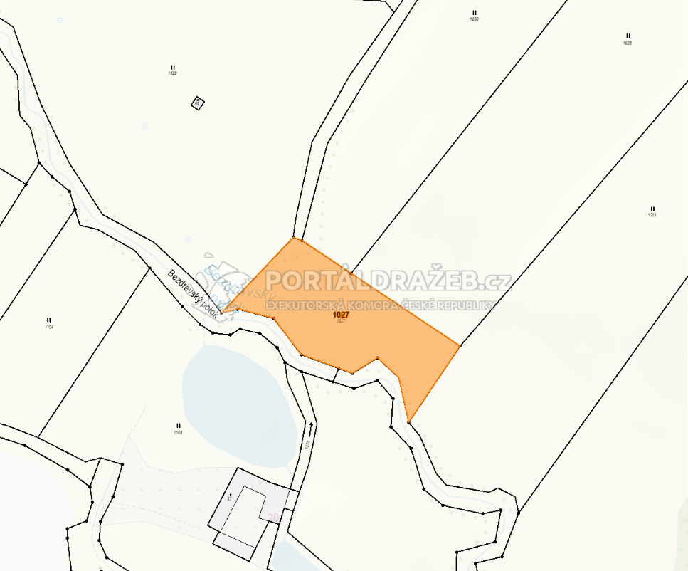 Pozemek parc. č. 1027 v k. ú. Vodice u Lhenic, okres Prachatice