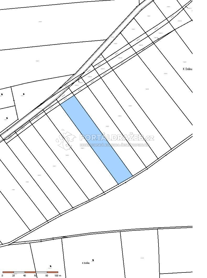 Dražba pozemku - orná půda o výměře 5.372 m2 v obci Slaný, okres Kladno, KÚ Slaný - podíl ideální 1/6
