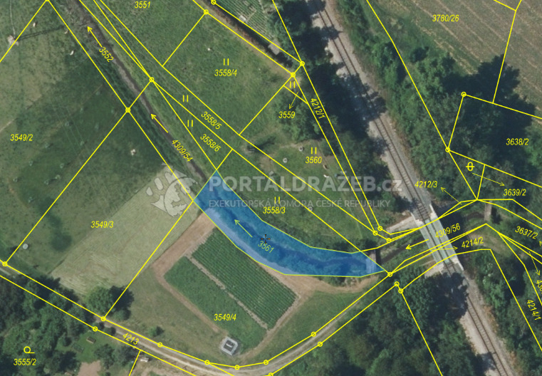 Dražba spoluvlastnického podílu ve výši 1/144 na vodní ploše, Roudnice nad Labem