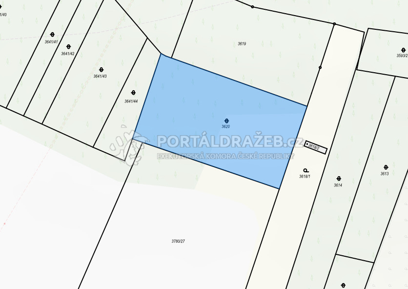 Dražba spoluvlastnického podílu ve výši 1/144 na trvalém travním porostu, ostatní ploše, Roudnice nad Labem