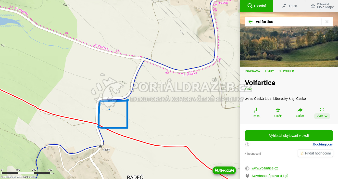 Pozemek - orná půda ve Volfarticích u České Lípy