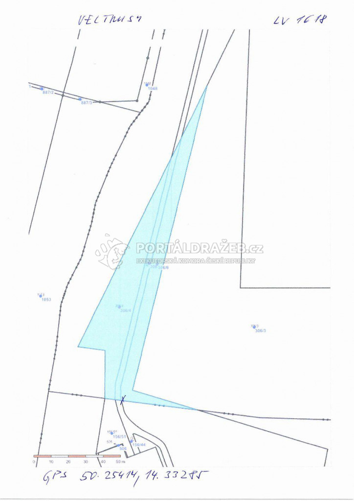 Stavební pozemky 3560 m2 v obci Veltrusy, okres